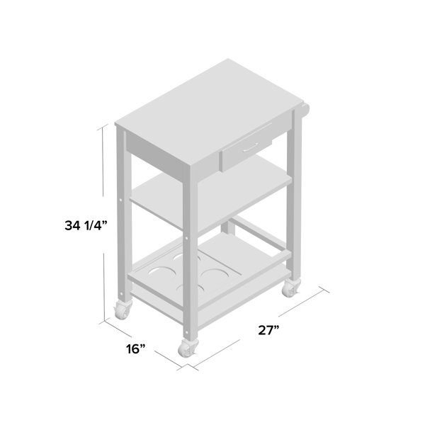 Andover Mills™ Jamestown Kitchen Cart with Faux Marble Top & Reviews Wayfair